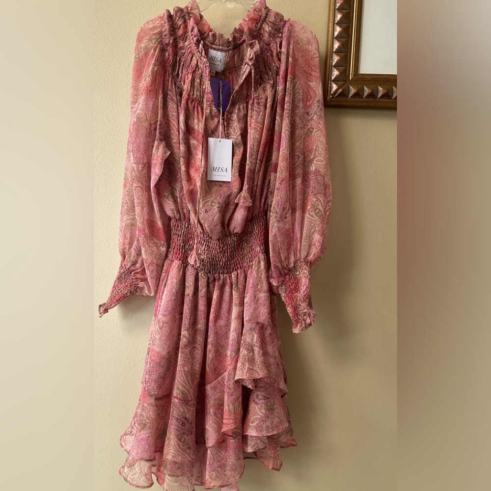NWT MISA LOS ANGELES Chic sheer mini dress